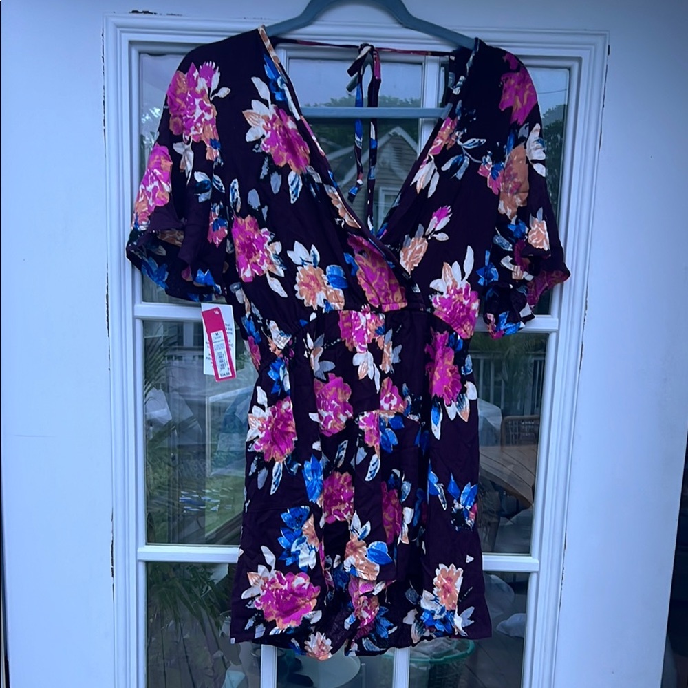 Floral V-Neck Women's Romper